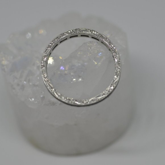 David Klass Engraved 1.04Ct Solid Platinum Baguett - Picture 12 of 12